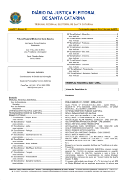 DI&Aacute;RIO DA JUSTI&Ccedil;A ELEITORAL DE SANTA CATARINA