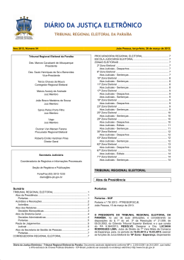 di&aacute;rio da justi&ccedil;a eletr&ocirc;nico - Tribunal Regional Eleitoral da Para&iacute;ba