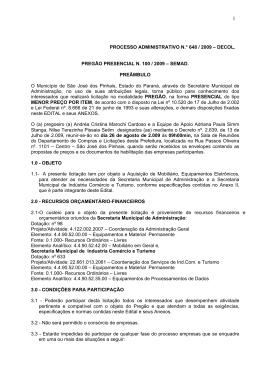 DECOL. PREG&Atilde;O PRESENCIAL N. 100 / 2009 &ndash; SEMAD