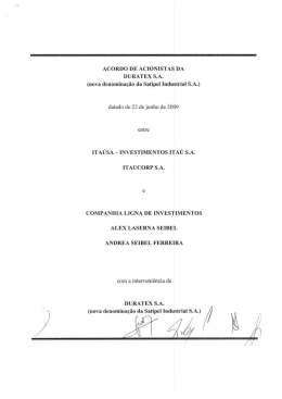 Acordo de Acionistas da Duratex S.A.
