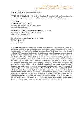 Administra&ccedil;&atilde;o Geral. T&Iacute;TULO DO TRABALHO: O Perfil do Estudante