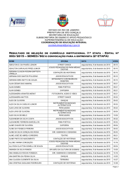 Resultado de seleção de currículo institucional (1ª etapa