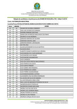 Curso : AUTOMA&Ccedil;&Atilde;O INDUSTRIAL Local da Prova
