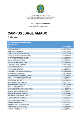 Lista de Convocação – 2ª chamada