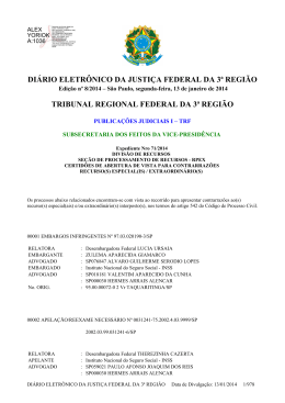 di&aacute;rio eletr&ocirc;nico da justi&ccedil;a federal da 3&ordf; regi&atilde;o