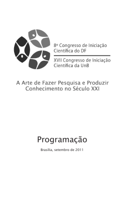 Programa&ccedil;&atilde;o - Universidade de Bras&iacute;lia