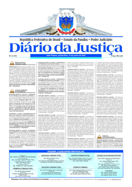 DI&Aacute;RIO DA JUSTI&Ccedil;A 2007 N&ordm; 12.763 Pre&ccedil;o R$ 2,00 Jo&atilde;o Pessoa