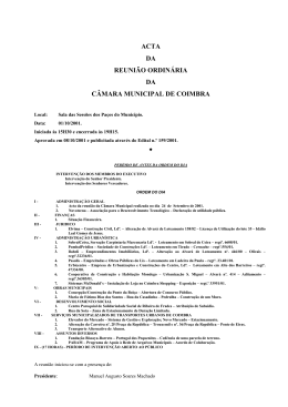 acta da reuni&atilde;o ordin&aacute;ria da c&acirc;mara municipal de coimbra