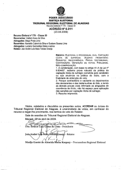 PODER . Mv A ` JUDICIARIO - Tribunal Regional Eleitoral de Alagoas