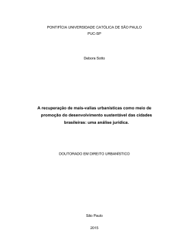 A recupera&ccedil;&atilde;o de mais-valias urban&iacute;sticas como