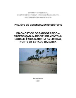 DIAGN&Oacute;STICO OCEANOGR&Aacute;FICO e PROPOSI&Ccedil;&Atilde;O de