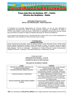 edital de convocação - prova objetiva 11/05/2015