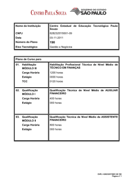 Nome da Institui&ccedil;&atilde;o - Escola T&eacute;cnica Estadual de S&atilde;o Paulo
