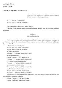 Legisla&ccedil;&atilde;o Mineira