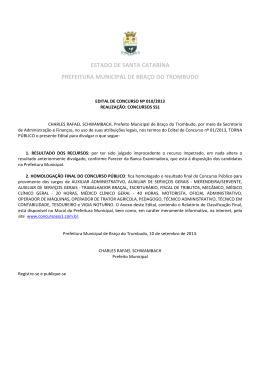 A-010-2013 - Edital Divulga Homologa&ccedil;&atilde;o Final