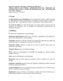 WIPO Arbitration and Mediation Center Rules for the