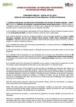 Edital de Convoca&ccedil;&atilde;o para as Provas Objetivas e Pr&aacute;tico