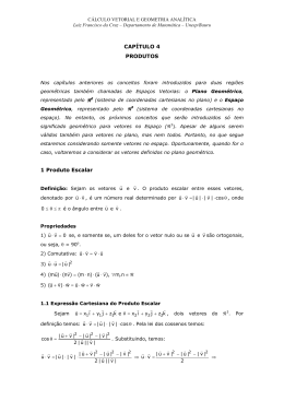 Produto Escalar, Vetorial e Mistos