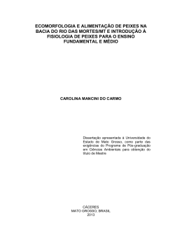ecomorfologia e alimenta&ccedil;&atilde;o de peixes na bacia do rio