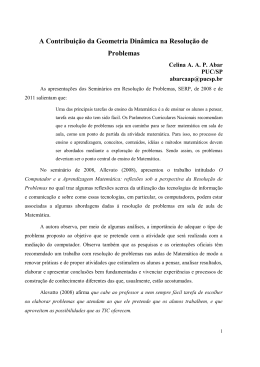A Contribui&ccedil;&atilde;o da Geometria Din&acirc;mica na Resolu&ccedil;&atilde;o
