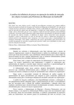 A an&aacute;lise da influ&ecirc;ncia de pre&ccedil;os na apura&ccedil;&atilde;o da m&eacute;dia de