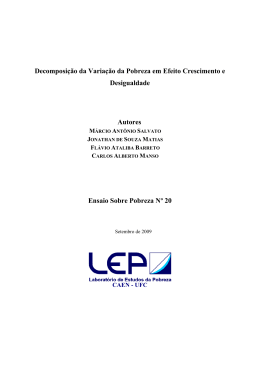 Decomposi&ccedil;&atilde;o da Varia&ccedil;&atilde;o da Pobreza em Efeito