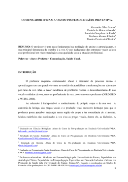 A voz do Professor e Sa&uacute;de Preventiva