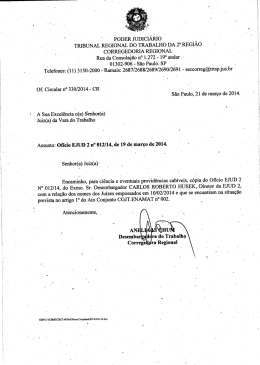` A PODER JUDICIÁRIO I - Tribunal Regional do Trabalho da 2ª