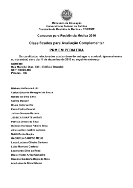 avalia&ccedil;&atilde;o complementar prm pediatria