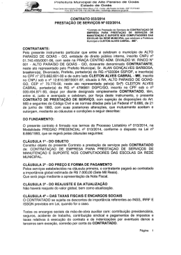 CONTRATO 033/2014 - Prefeitura de Alto Paraíso de Goiás