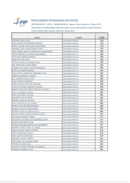 QUARTA CHAMADA - Vestibular FIP 2015.1