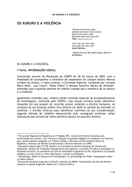 OS XUKURU E A VIOLÊNCIA - Procuradoria Regional da República