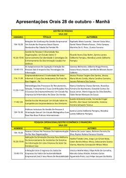 Apresenta&ccedil;&otilde;es Orais 28 de outubro - Manh&atilde; e Tarde