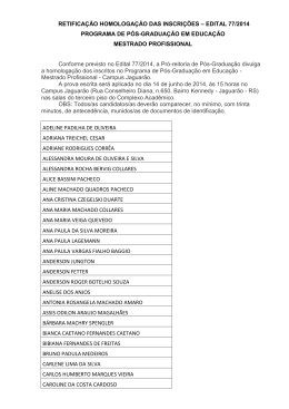 RETIFICAÇÃO HOMOLOGAÇÃO DAS INSCRIÇÕES – EDITAL 77