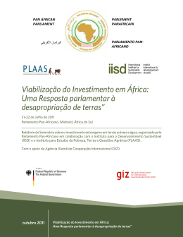 Viabiliza&ccedil;&atilde;o do Investimento em &Aacute;frica