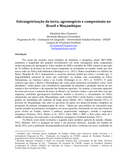 Estrangeiriza&ccedil;&atilde;o da terra, agroneg&oacute;cio e campesinato no Brasil e