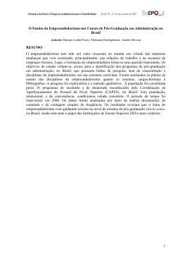 1 O Ensino do Empreendedorismo nos Cursos de P&oacute;s