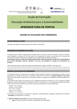 Ac&ccedil;&atilde;o de Forma&ccedil;&atilde;o Educa&ccedil;&atilde;o Ambiental para a
