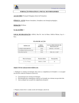 1 FORMA&Ccedil;&Atilde;O PEDAG&Oacute;GICA INICIAL DE FORMADORES