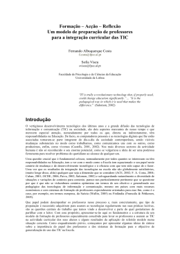 Forma&ccedil;&atilde;o &ndash; Ac&ccedil;&atilde;o &ndash; Reflex&atilde;o Um modelo de prepara&ccedil;&atilde;o de