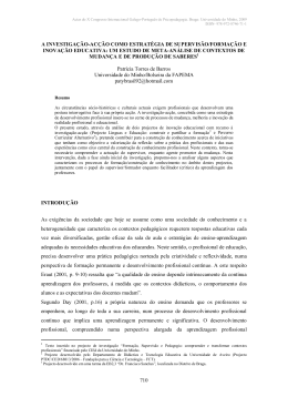 a investiga&ccedil;&atilde;o-ac&ccedil;&atilde;o como estrat&eacute;gia de supervis&atilde;o/forma&ccedil;&atilde;o e
