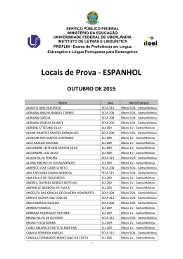Locais de Prova - ESPANHOL - Instituto de Letras e Lingüística