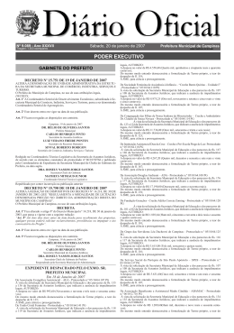 Sábado, 20 de janeiro de 2007 - Prefeitura Municipal de Campinas