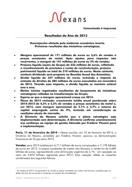 Resultados do Ano de 2013