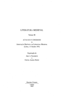 LITERATURA MEDIEVAL - Asociación Hispánica de Literatura