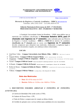 3&ordf; Chamada - Portal de Processos Seletivos