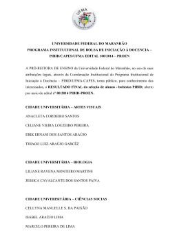 pibid/capes/ufma edital 100/201 - Universidade Federal do Maranh&atilde;o