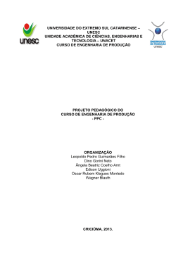 Projeto Pedag&oacute;gico do Curso de Eng. de Produ&ccedil;&atilde;o