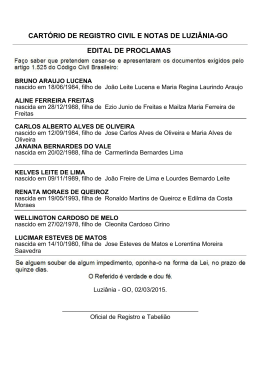 edital de proclamas cart&oacute;rio de registro civil e notas de luzi&acirc;nia-go