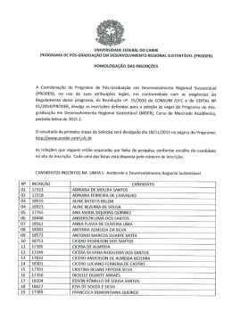 HOMOLOGA&Ccedil;&Atilde;O DAs INscRI&ccedil;&otilde;Es - proder
